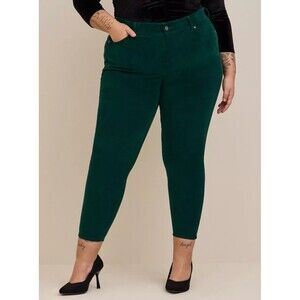 Torrid Bombshell Skinny Corduroy High-Rise Jean Botanical Green Size 18R